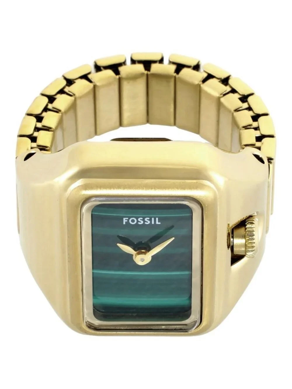 NWT Fossil Raquel Quartz Green Dial Ladies Watch Ring